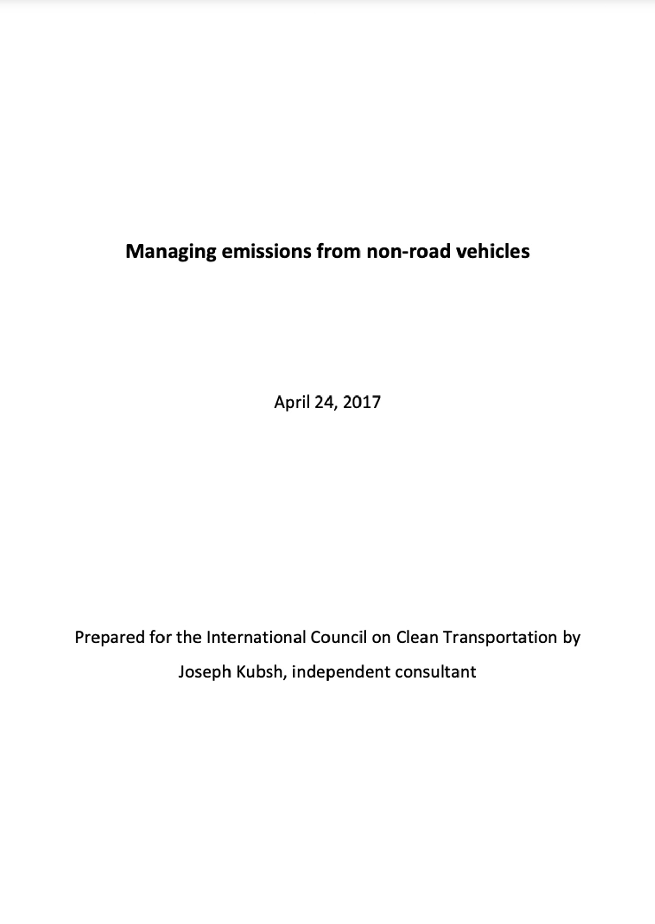 Managing Emissions from Non-Road Vehicles