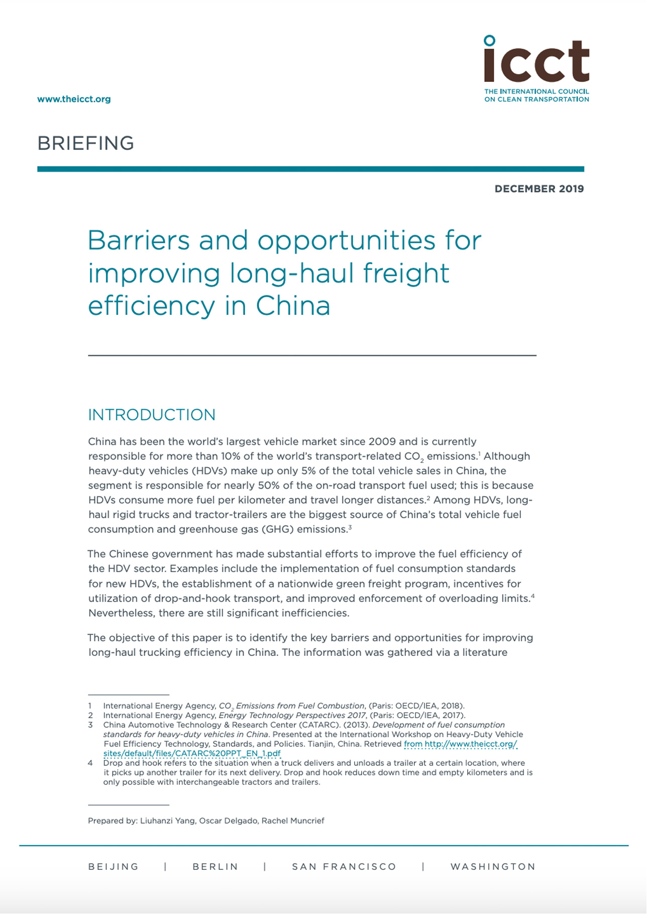 Barriers and Opportunities for Improving Long-haul Freight Efficiency in China